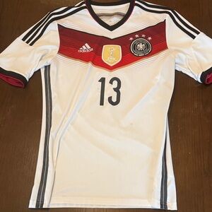 Adidas Germany World Cup Thomas Müller Soccer Jersey White Black Red